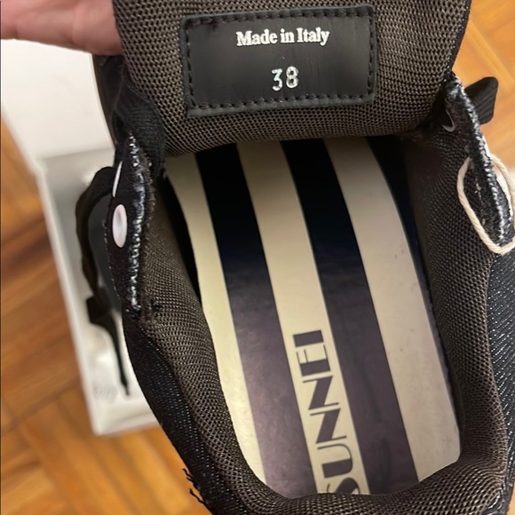 Sunnei Black Denim Lace Up Sneakers - Picture 3 of 5